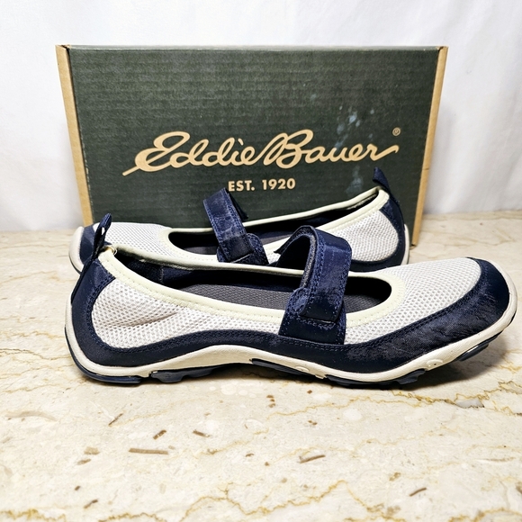 Eddie Bauer EB Sport Womens Navy & Light Gray Mary Jane Shoes Size 7.5 - Picture 2 of 7